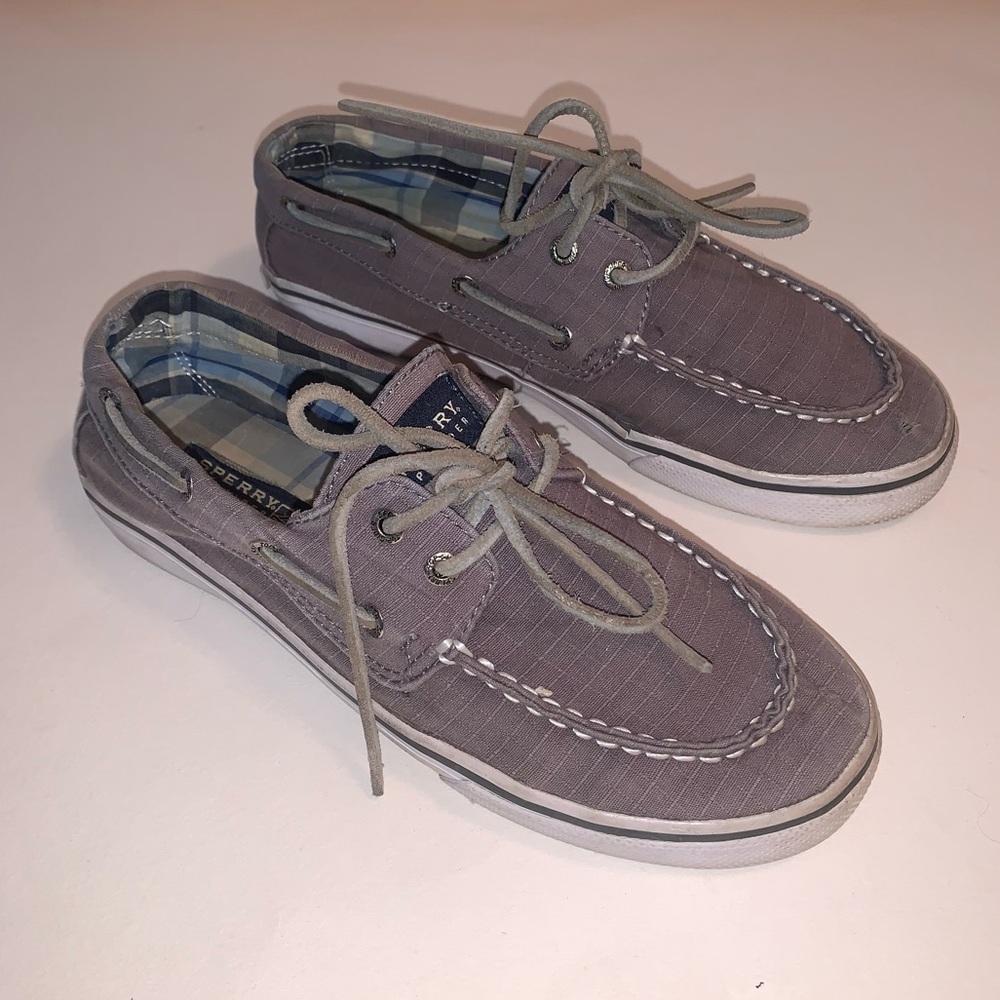 Sperry Boat Shoes, Grey, Size 6/6.5